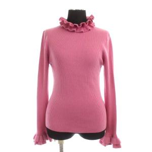 21年製 フリルリブニット セーター プルオーバー 長袖 38 ピンク