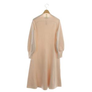 ANAYI 22SS ウールスムースAラインワンピース 36 ピンク