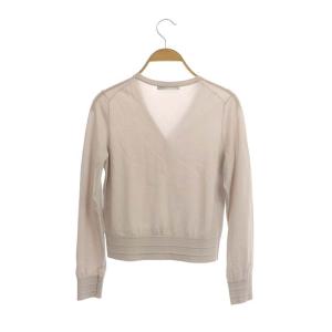 ANAYI 21SS レーヨンナイロンランダムリブVネックカーディガン ニット 長袖 36 ライトグレー