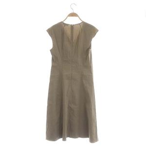 Theory 20SS リネンワンピース ひざ丈 フレンチスリーブ Vネック 0 モカ