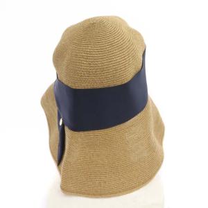 Athena New York ペーパーハット つば広帽子 ベージュ ネイビー