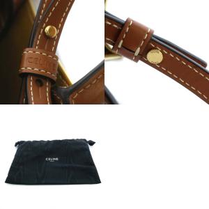 CELINE ミニ バーティカルカバ トリオンフ 2WAY トートバッグ コーティングキャンバス ホワイト