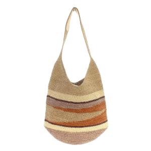 HELEN KAMINSKI CARILLO ショルダーバッグ ボーダー柄 ラフィア ベージュ