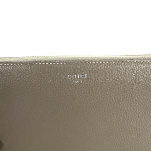 CELINE 長財布 ラウンドファスナー レザー グレー 