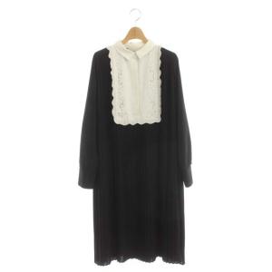 21AW Aラインプリーツワンピース 38 ブラック