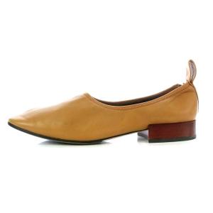 LOEWE パンプス チャンキーヒール スクエアトゥ レザー 38 ブラウン