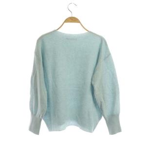 GALERIE VIE 22SS ウールカノコ クルーネックプルオーバー ニット セーター 長袖 S ライトブルー