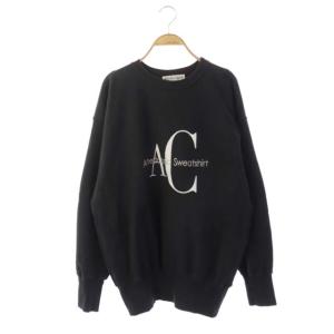 プリントクルーネックスウェット トレーナー 長袖 プルオーバー チャコールグレー