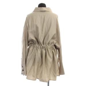 ADORE 20SS ライトグログランオーバーブラウス シャツ 長袖 リボン 38 ベージュ
