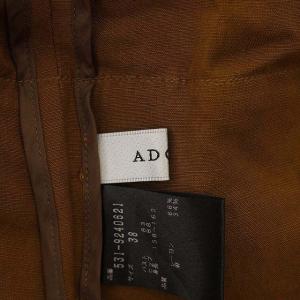 ADORE 19SS ドライタッチレーヨンレイヤードワンピース 五分袖 ロング 比翼仕立て 38 キャメル