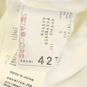 sacai ペイズリー柄カットソー アシンメトリー 3 ホワイト ブラック 9-04271