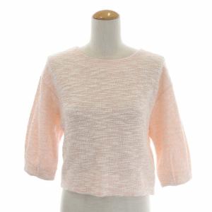 ANAYI ツイードセットアップ カットソー 五分袖 クルーネック スカート タイト 膝丈 38 ピンク