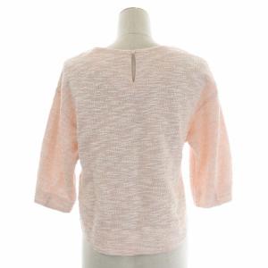 ANAYI ツイードセットアップ カットソー 五分袖 クルーネック スカート タイト 膝丈 38 ピンク