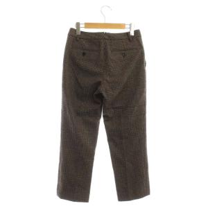 MARGARET HOWELL CHECK WOOL TROUSER テーパードパンツ チェック ウール 1 ブラウン