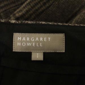 MARGARET HOWELL CHECK WOOL TROUSER テーパードパンツ チェック ウール 1 ブラウン