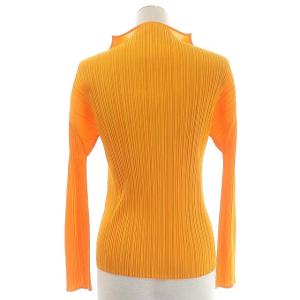 PLEATS PLEASE ISSEY MIYAKE ISSEY MIYAKE カットソー プリーツ 長袖 プルオーバー 3 オレンジ
