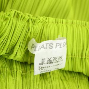 PLEATS PLEASE ISSEY MIYAKE プリーツロングスカート フレア ギャザー 5 ライムグリーン