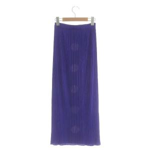 PLEATS PLEASE ISSEY MIYAKE イッセイミヤケ ドットプリーツロングタイトスカート 2 ブルー