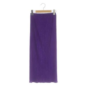 イッセイミヤケ プリーツロングタイトスカート 2 パープル
