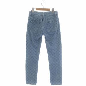 CHANEL P44333V32798 マトラッセ キルティングデニムパンツ ココマークボタン 34 水色