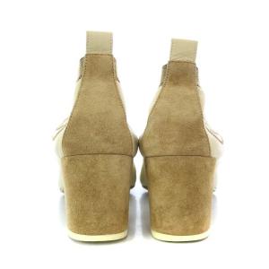 CHANEL パンプス ハイヒール ココマーク スエード レザー 切替 36C ベージュ