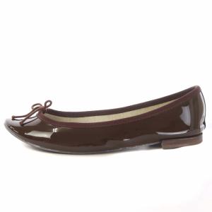 Repetto CENDRILLON フラットバレエシューズ パンプス エナメル リボン 37 ブラウン