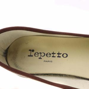 Repetto CENDRILLON フラットバレエシューズ パンプス エナメル リボン 37 ブラウン