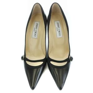 JIMMY CHOO HEIDE パンプス ピンヒール ポインテッドトゥ レザー 23.5cm ブラック