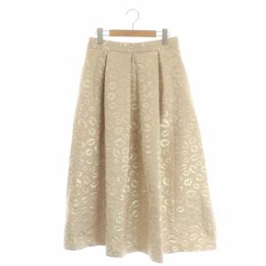 22SS リップジャガードスカート ロング フレア 38 ピンクベージュ