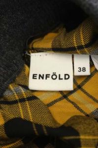 ENFOLD スカート ニット ロング チェック切り替えマルチパターン 38 マルチカラー
