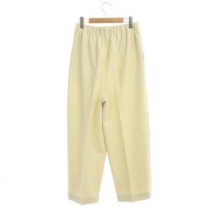 ENFOLD ダブルクロスタックパンツ テーパード タック ストレッチ 38 イエローベージュ