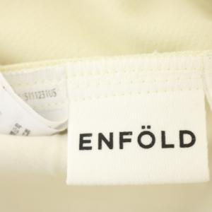 ENFOLD ダブルクロスタックパンツ テーパード タック ストレッチ 38 イエローベージュ