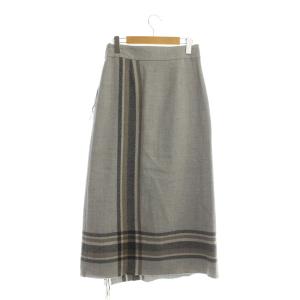 ebure ウールフリンジラップスカート 38 グレー