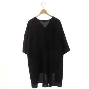 ENFOLD ブラウス リネンライク Half Sleeve プルオーバー 七分袖 38 ブラック