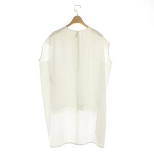 ENFOLD ミリオーネツイルバックロングプルオーバーブラウス ノースリーブ 38 ホワイト