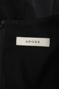 ADORE サキソニーストレッチワイドベルト付きワンピース ジャンパースカート  ロング 38 黒 ブラック