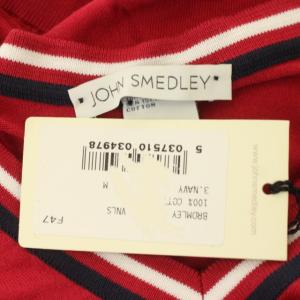 JOHN SMEDLEY Vネックプルオーバー ニット カットソー 長袖 M レッド