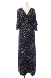 19AW 星座モチーフプリントドレス Vネック 36 ネイビー