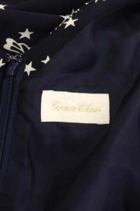 Grace Class 19AW 星座モチーフプリントドレス Vネック 36 ネイビー