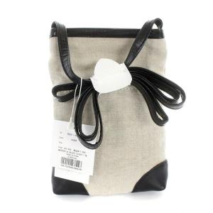 LINEN SHOULDER POUCHETTE ショルダーバッグ キャンバス グレー