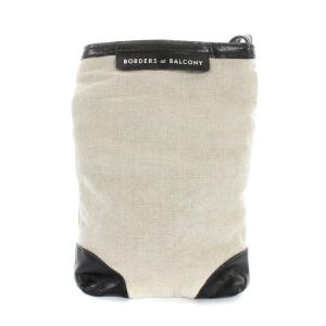 BORDERS at BALCONY LINEN SHOULDER POUCHETTE ショルダーバッグ キャンバス グレー