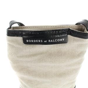 BORDERS at BALCONY LINEN SHOULDER POUCHETTE ショルダーバッグ キャンバス グレー