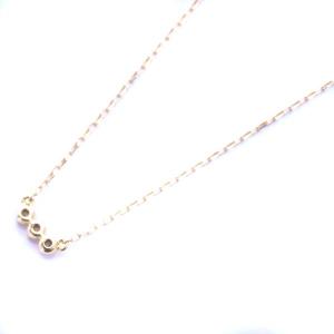 AHKAH ネックレス 3P ダイヤモンド 0.02ct Au750 K18 ゴールド