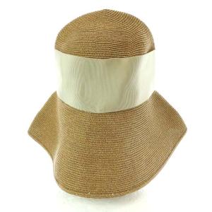 Athena New York リサコ RISAKO 帽子 ハット ペーパー つば広 麦わら リボンモチーフ ベージュ