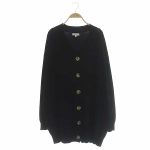 ビッグカーディガン ニット Vネック 長袖 前開き ブラック