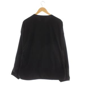 REMI RELIEF ナイロン切り替えフリースプルオーバー カットソー 長袖 クルーネック M 黒 ブラック