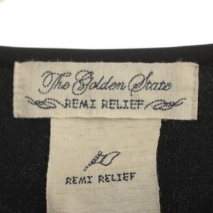 REMI RELIEF ナイロン切り替えフリースプルオーバー カットソー 長袖 クルーネック M 黒 ブラック