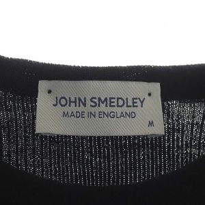 JOHN SMEDLEY ウールクルーネックリブニット カットソー 長袖 プルオーバー M ブラック