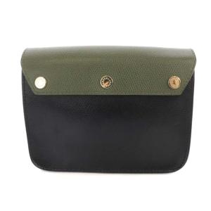 FURLA ショルダーバッグ ミニ ポシェット メトロポリス レザー チェーン ブラック カーキ