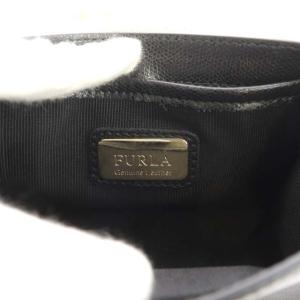 FURLA ショルダーバッグ ミニ ポシェット メトロポリス レザー チェーン ブラック カーキ